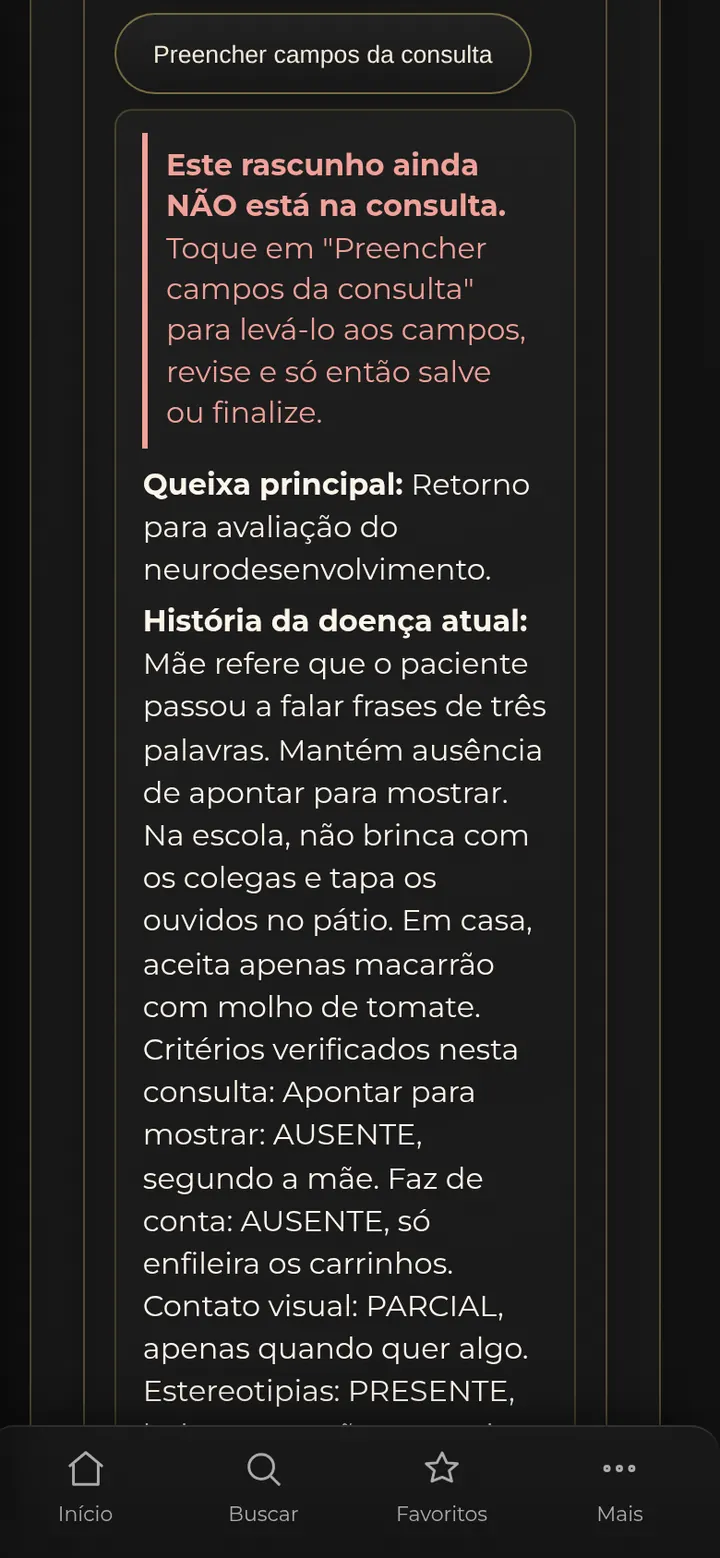 Tela real do SPI: o Escriba mostra o rascunho da consulta com o aviso em destaque de que ele ainda não está na consulta.